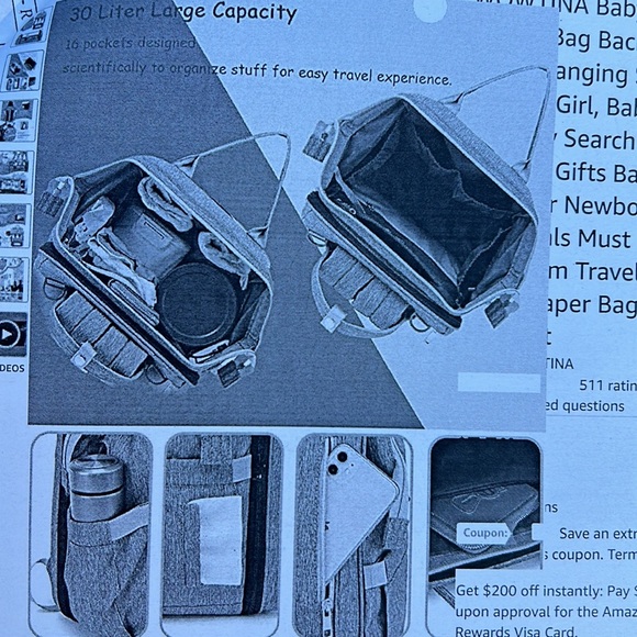 New WOWTINA Baby Bag Backpack Changing Station. Newborn must have in Grey - Picture 11 of 11